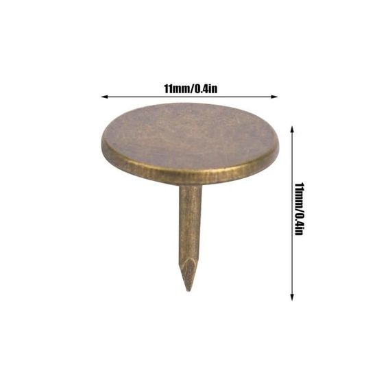 100 Clous Décoratifs Carrés Style Antique Bronze - 21x21mm, Pour Embellissement Meubles Et Boiseries