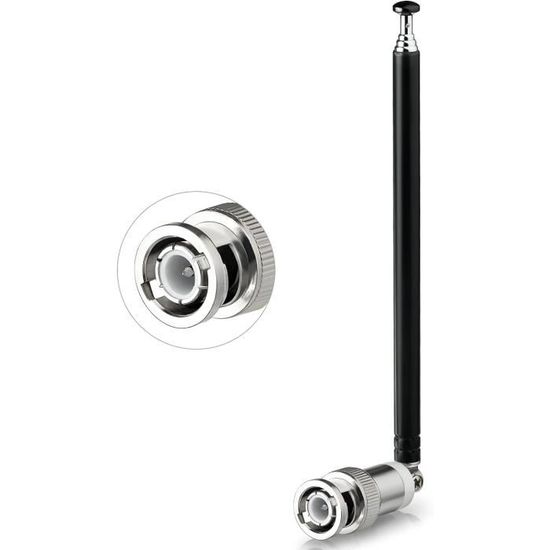 Antenne FM Télescopique 3,5 DBi 7 Sections - Compatible Bose Wave Music System I, II, III - Longueur 76cm
