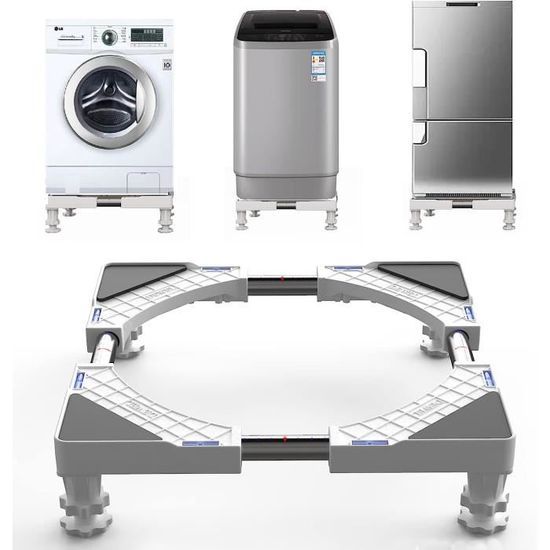 Support Réglable Pour Machine à Laver Et Réfrigérateur - En Acier Inoxydable, 12 Pieds, Hauteur 45 à 68 Cm, Capacité 300 Kg