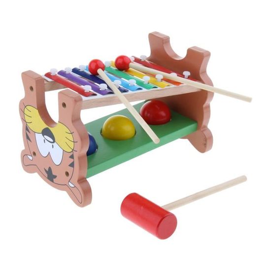 Marteau Puzzle Instrument de Musique Xylophone en Bois Educatifs Jouets
