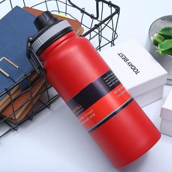 Gourde Isotherme Enfant, 500Ml Bouteille D'Eau En Acier Inoxydable Avec Couvercle De Paille Et