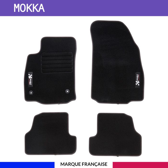 Tapis de voiture - Sur Mesure pour MOKKA (2012 - 2020) - 4 pièces - Tapis de sol antidérapant pour automobile