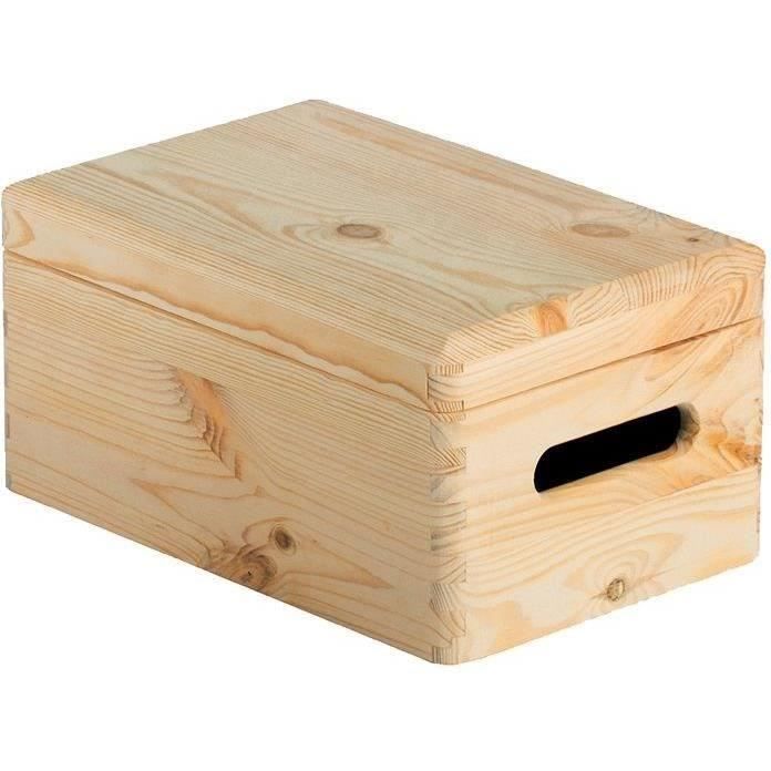 ASTIGARRAGA Caisse avec couvercle - 30 x 20 x 14 cm - Pin massif