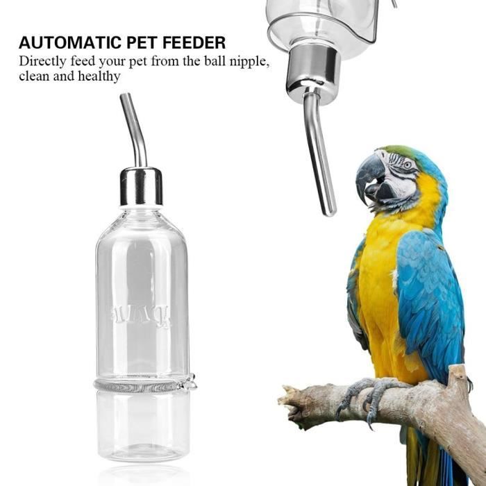 Biberon automatique d'eau d'oiseau de conducteur de lapin d'animal familier avec le mamelon S de boule d'acier inoxydable