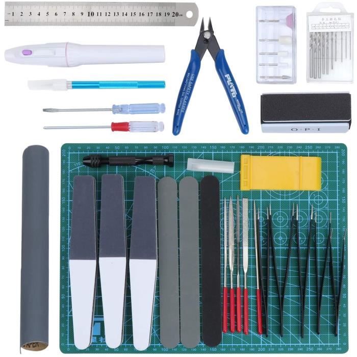 33PCS Outils pour Maquette Gundam Outillage Modélisme pour Hobby Building Craft Set DIY Construction et Réparation du Modèle