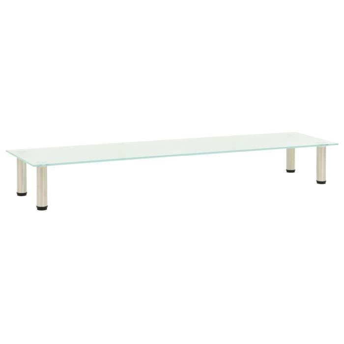 FAEL Meuble TV Givré 140x35x17 cm Verre trempé