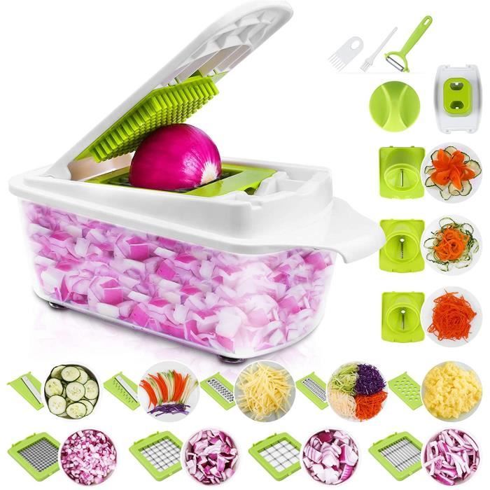 Sedhoom Mandoline Multifonctions 23pcs Coupe Legume des Decoupe legumes Rapidement et Uniformément