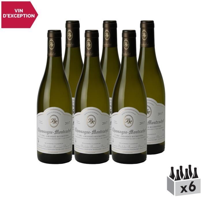 Chassagne-Montrachet 1er Cru Les Grandes Ruchottes Blanc 2017 - Lot de 6x75cl - Domaine Bachelet-Ramonet - Vin AOC Blanc de