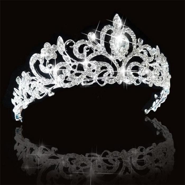 Diadème Bijoux Mariage Couronne de strass cristal Princesse Headband Party
