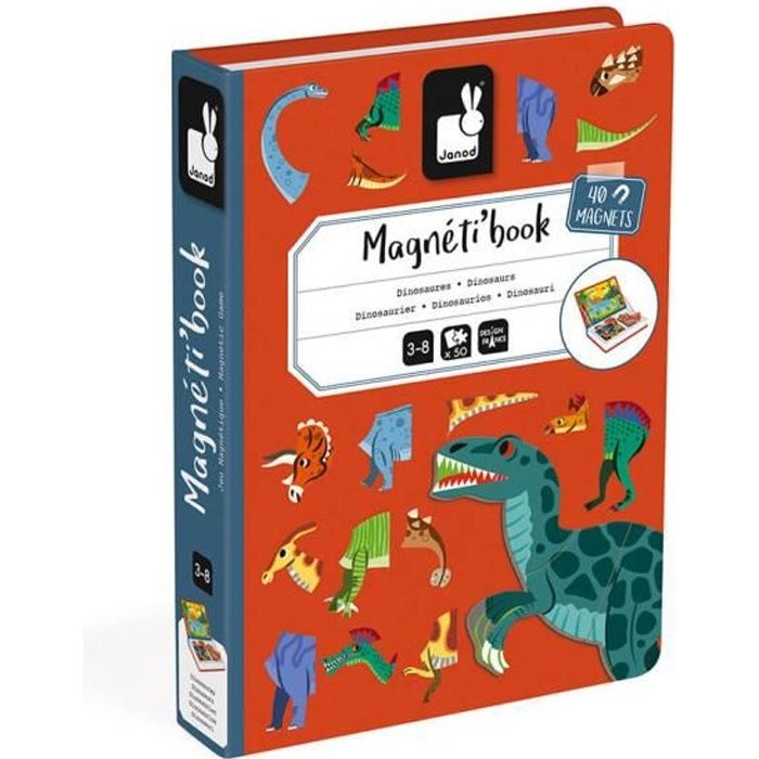 Magnéti'book Dinosaures, 40 magnets - Jeu Magnétique - Dès 3 ans
