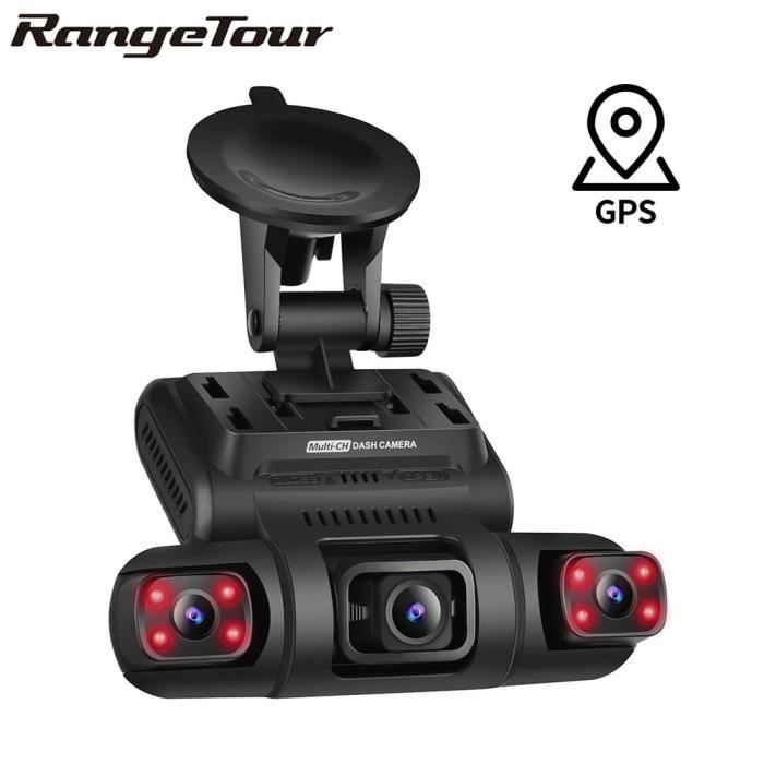 Caméra de voiture Dash Cam WiFi GPS voiture DVR Range Tour - 3 caméras canaux 2K + 1080P + 1080P, Double objectif, 8 lumières IR