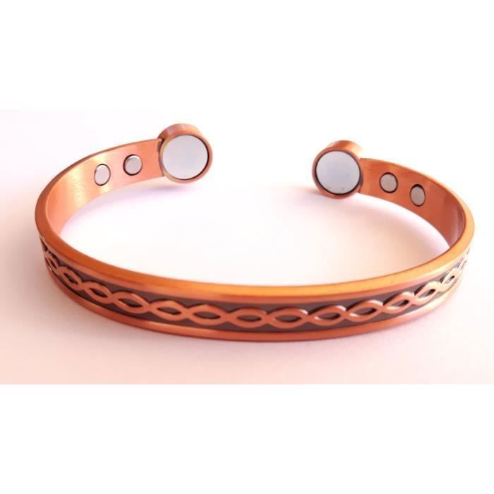 Bracelet antidouleurs cuivre 100%- 6 aimants surpuissants