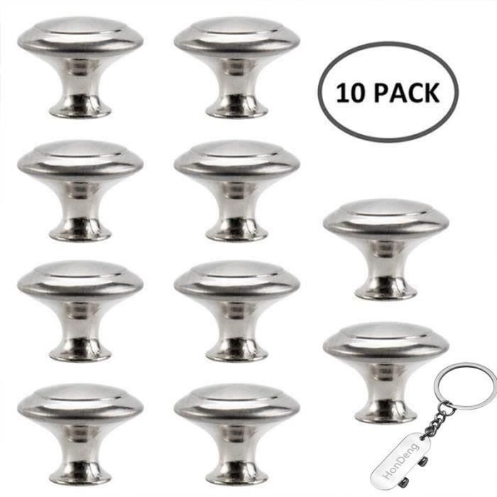 Lot de 10 Poignées Cabinet Acier Inox Bouton de Meubles Portes Coupe Décoration Porte Cabinet Placard Tiroir Armoire de Cuisine