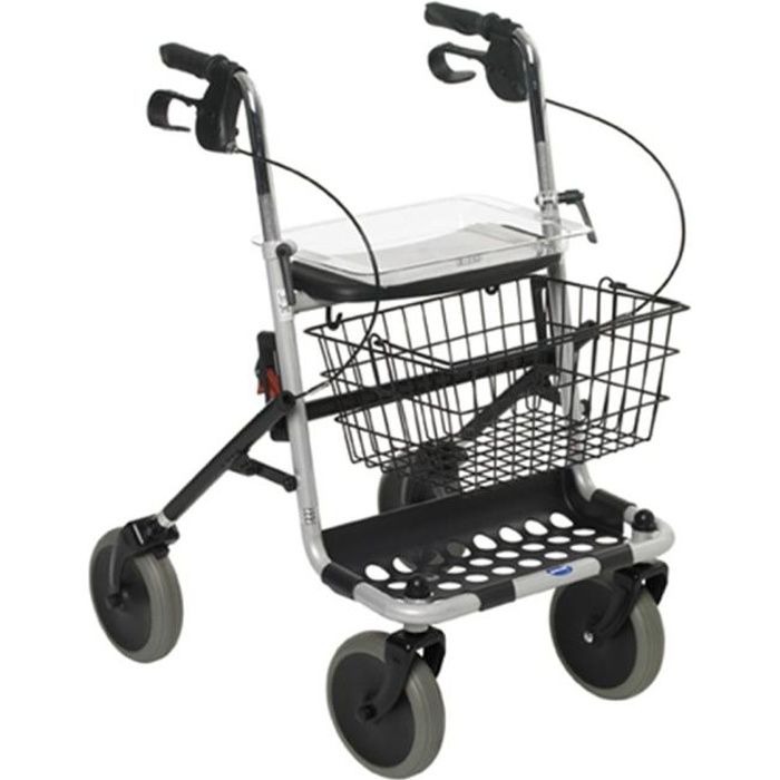 Déambulateur 4 roues avec siège, panier et plateau Banjo