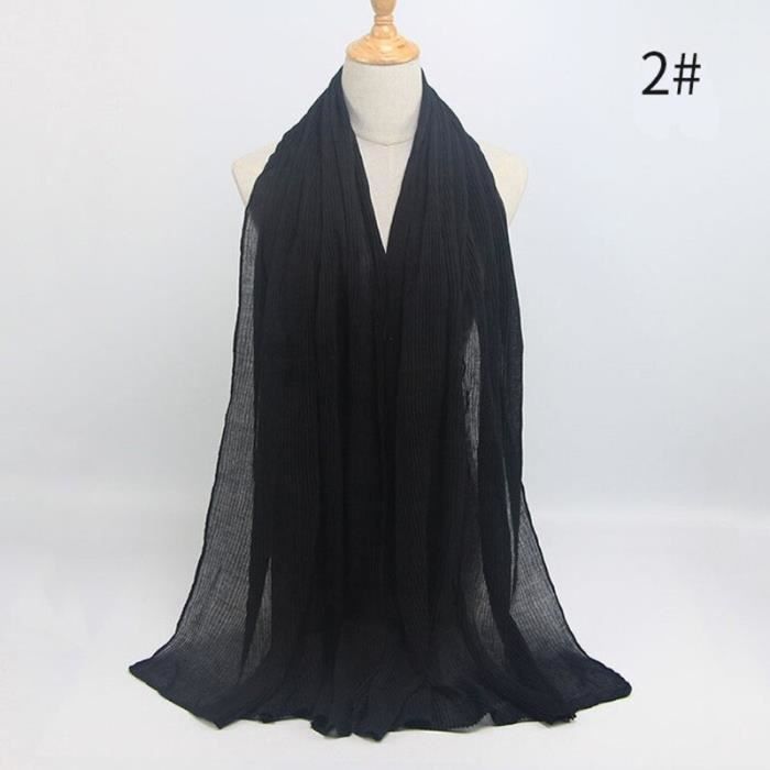 Foulard hijab en coton froissé, écharpe douce, écharpe chaude, écharpe chaude, châle, 25 couleurs, Design hiver, tendanc DY5166