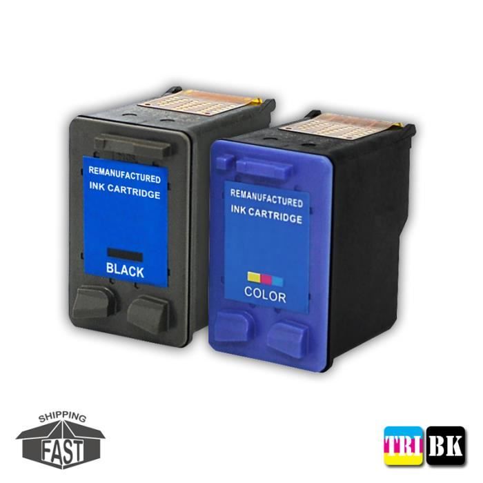 2 CARTOUCHES D'ENCRE COMPATIBLE assorties H62 BK XL - H62 TRI XL pour imprimantes Envy 7640 e-All-in-One