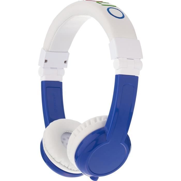 BUDDYPHONE Casque filaire Explore Foldable - Bleu et blanc - Pour enfant