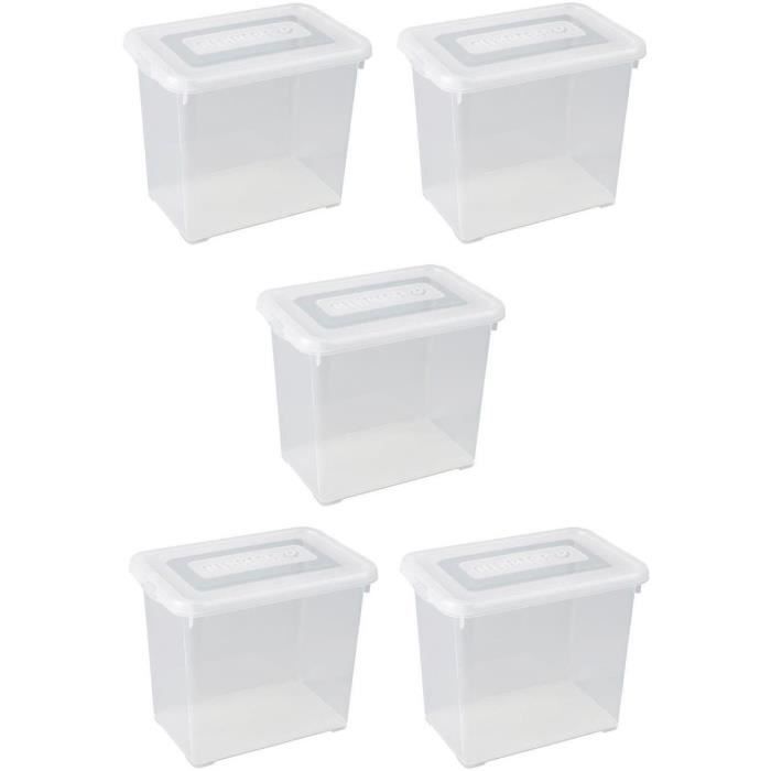 Lot de 5 Boîtes de rangement Handy - Couvercle transparent - 9 L ALLIBERT