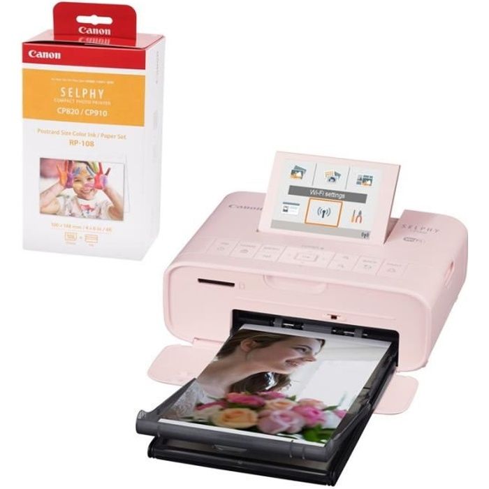 CANON Imprimante SELPHY CP1300 ROSE GARANTIE 2 ANS + consommable RP108