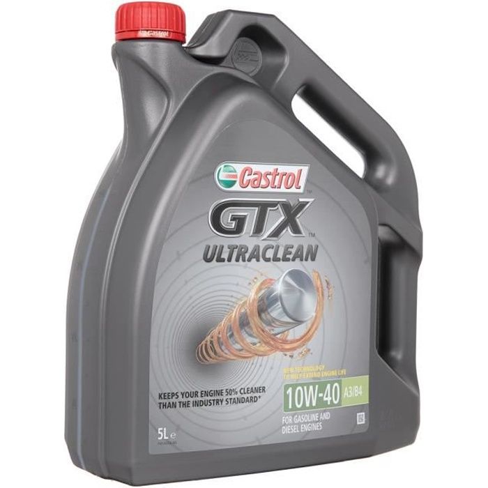 CASTROL Huile-Additif GTX Ultraclean A3/B4 - Semi-synthetique / 10W40 / 5L
