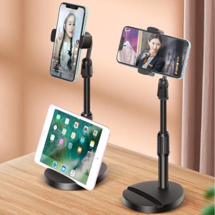 Support Téléphone Réglable Rotation 360°, Dock Tablette de Bureau pour iPad, iPhone, Samsung, Switch, Huawei, autre Smartphones Noir