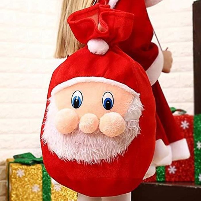 Hotte du père Noel,De Grande capacité Impeccable y Glisser Tous Les Cadeaux, idéal compléter Un déguisement de Pere Noel 50*37cm