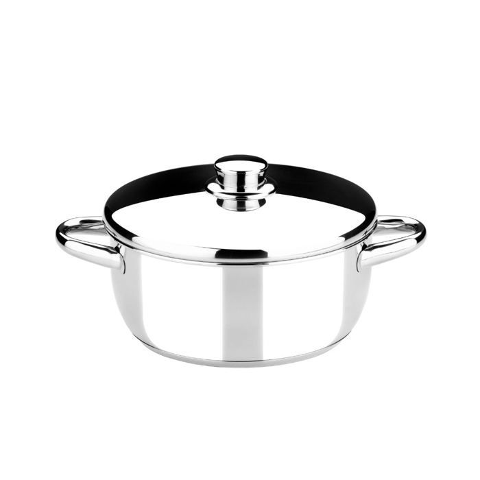Monix Optima Fait-tout avec couvercle en acier inoxydable 18/10 16cm - M451016