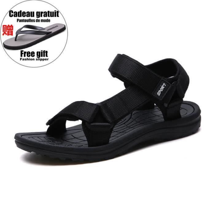 Sandales d'extérieur homme Chaussures de plage confortables et respirantes Matière à séchage rapide Antidérapant 2 coloris LXN001BLC