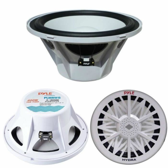 1 PYLE PLMRW8 subwoofer étanche marin 8- 20.00 cm 200 mm bateau piscine single coil 4 ohms 200 watts rms 400 watts max, 1 pièce