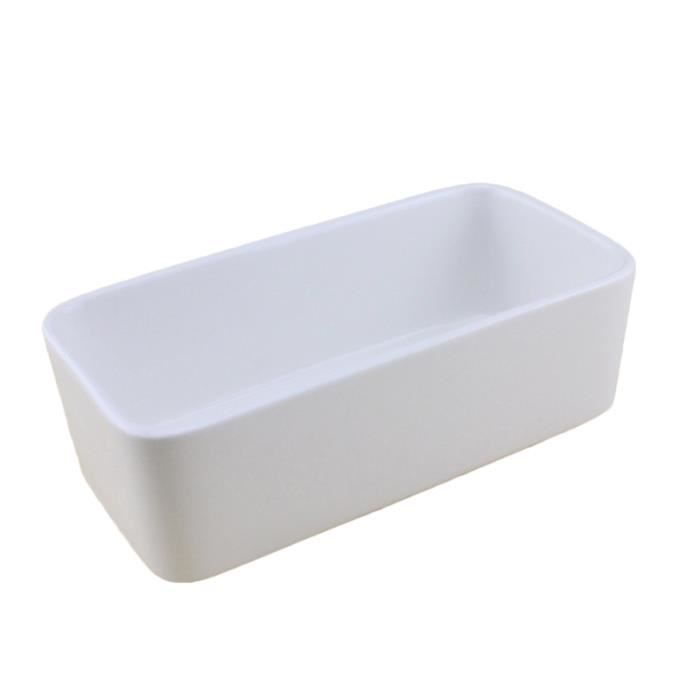 Pot de céramique rectangulaire décoratif polyvalent de haute qualité avec plateau en bois pour petites JARDINIERE - BAC A FLEUR
