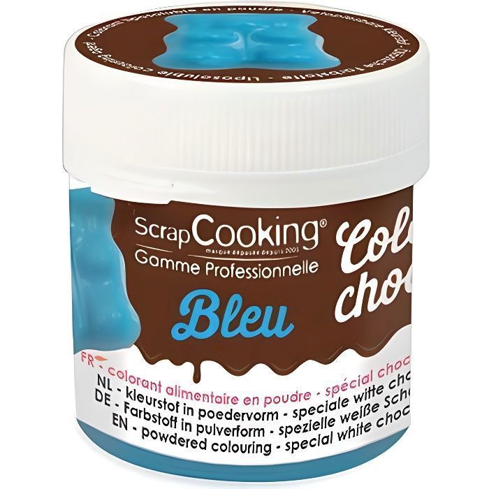 Colorant alimentaire liposoluble Color'choco 5 g - bleu.