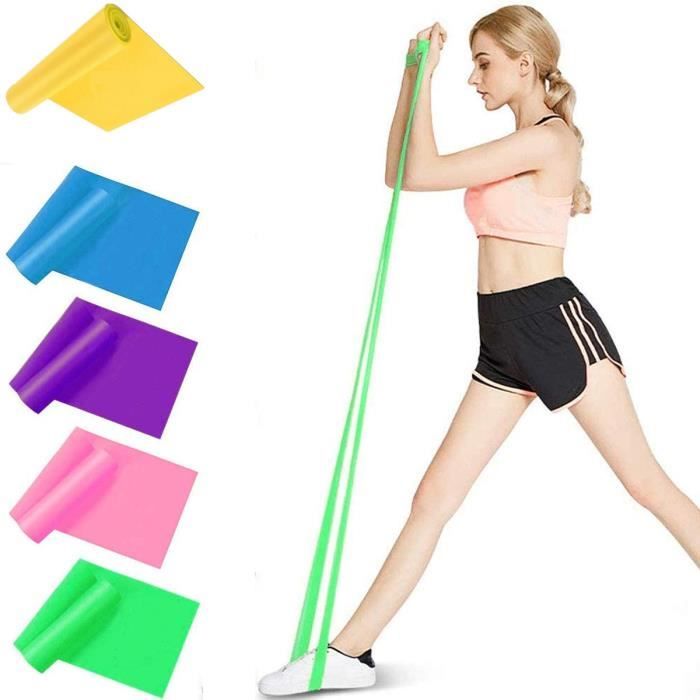 Ensemble de bandes de résistance SlowTon, pack de 5 bandes d'exercice élastiques en latex de sécurité non toxique de 1,5 m