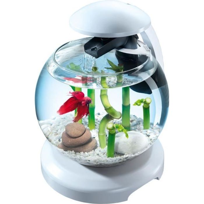 Aquarium TETRA Cascade Globe avec Filtration EasyCrystal - 6,8L - Blanc