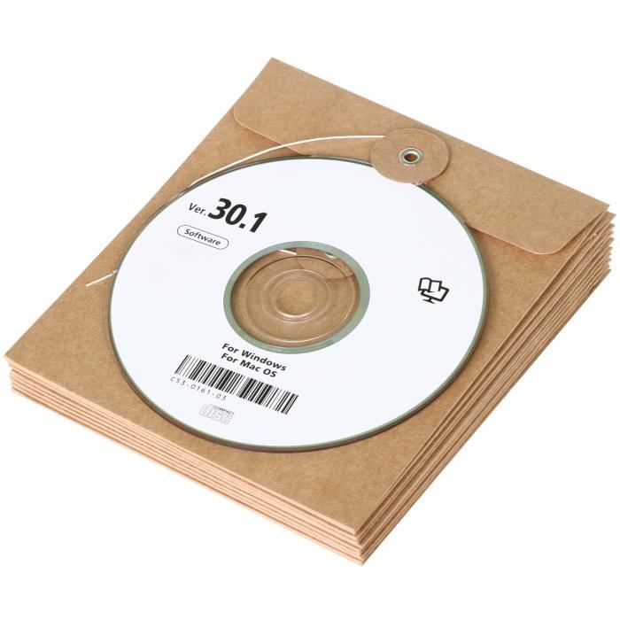 TRIXES Lot de 10 Pochettes Enveloppes Marron en Carton pour CD