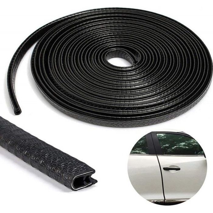 TRIXES 5M U Portière de Voiture Protecteur - Protecteur pour La Porte de Voiture en Caoutchouc - Installation Facile - Bande de