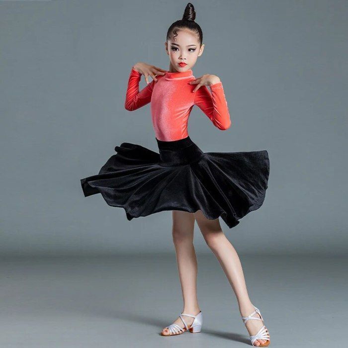 Robe De Danse Pailletée Enfant - Crop Top + Jupe-short - Danse Latine, Jazz, Hip-hop - 5-16 Ans