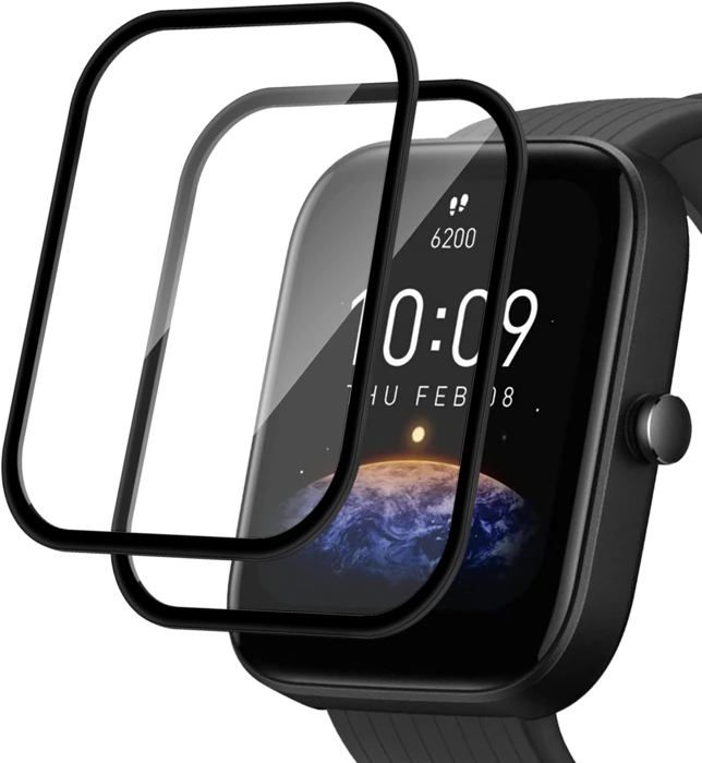 SeNool 2 Pellicole Protettive Per Amazfit Bip 3 / Bip 3 Pro – 3D Full Coverage, Alta Definizione, Con Kit Pulizia - 3