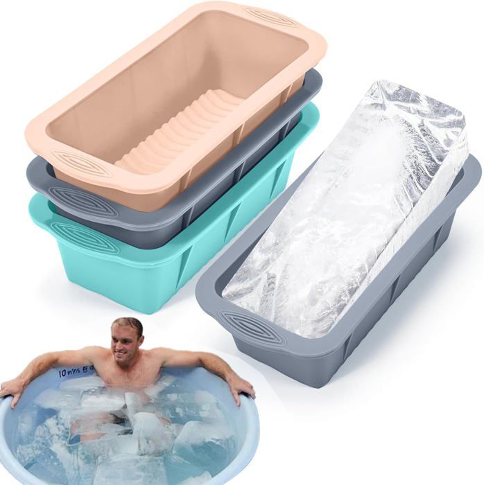 Moule à Glaçons Extra Large En Silicone - Lot De 3 - Pour Blocs De Glace De 2,5 Kg - Bain De Glace, Camping, Pêche - Réutilisable Et Sans BPA