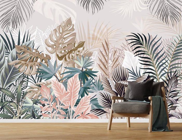 3D Soie Papier Peint Panoramique, 356x250 cm Papier Peint Jungle ...