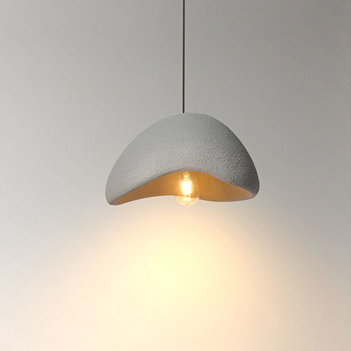 SNOGOLD Lampe Suspendue Moderne Abat-jour en Résine Forme Ciment Gris Ø30cm E27 Suspension Vintage Lustre Industriel pour Salon