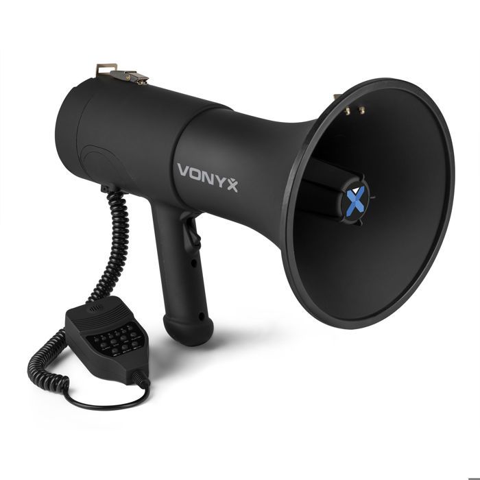 Vonyx MEG075 Mégaphone 75W Idéal pour Manifestations et Matchs Sportifs - Jusqu’à 13 km Micro Main Détachable