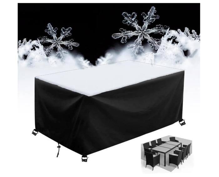 Housse De Table De Jardin 115x50x100cm Imperméable - Protection Meubles Extérieur Noire