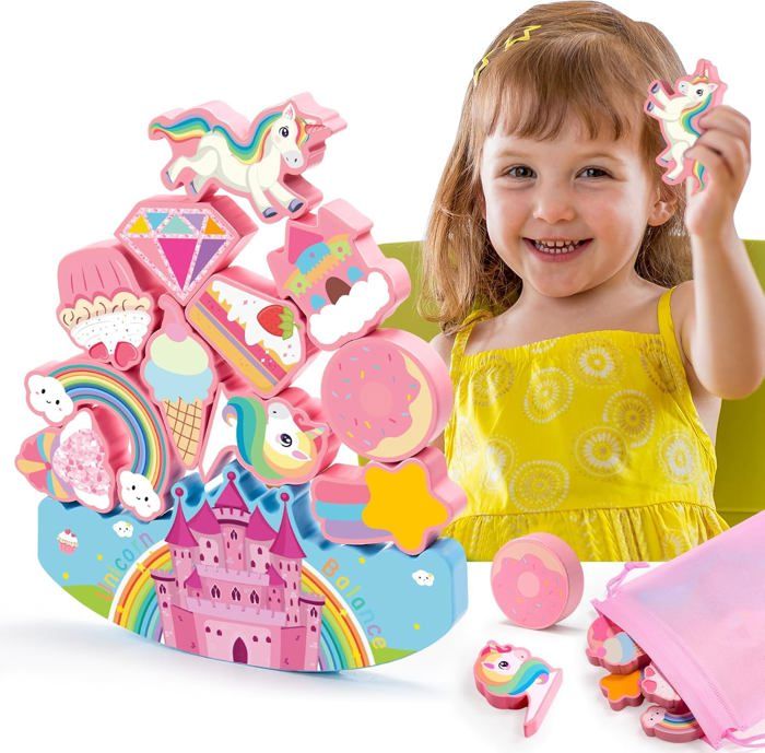 Jouet Fille 1-6 Ans EUCOCO - Camion Licorne Et Desserts 7-en-1 Avec Lumières Et Musique - Cadeau Anniversaire Enfant