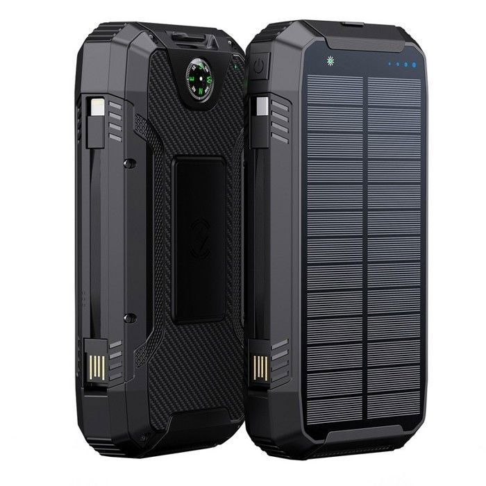Power Bank - POWERNEED - S20000Q - 20 000mAh (74Wh) - panneau solaire 15W - PD 18W QC3.0