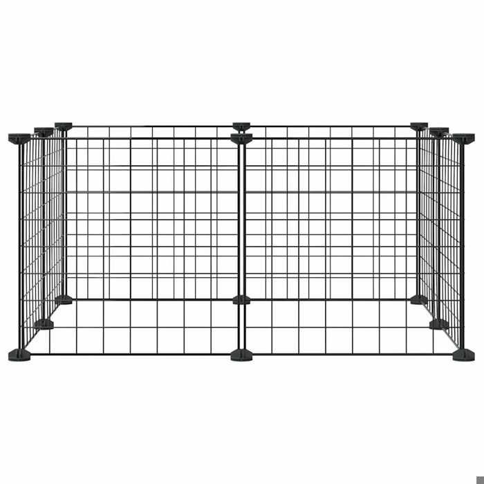 Comparer les prix de Meilleures Poulailler-Enclos-Cage animaux - de compagnie à 8 panneaux Noir 35x35 cm Acier SSD8288313