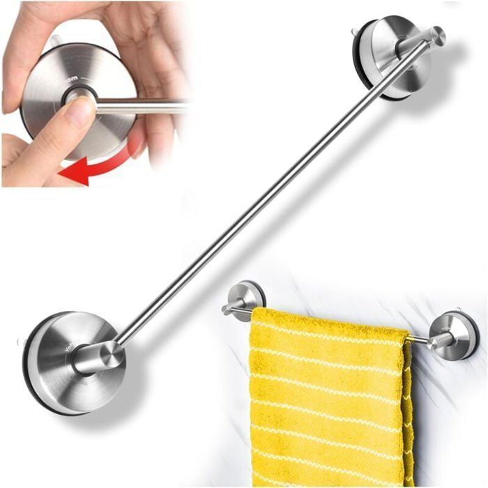 Barre Porte Serviette Ventouse Porte Serviette Salle de Bain Ventouse INOX Porte Anneau Torchon Cuisine Ventouse Mural Sup