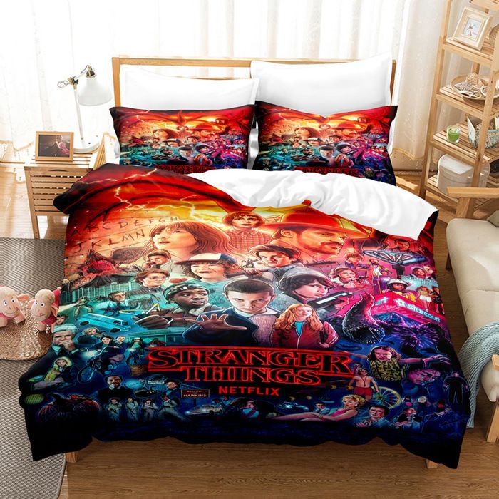 Populaires Multicolore Housse de Couette 3 Pièces 140x200 avec 2 Taie Oreillers 65x65 Microfibre Super Douce-Style J10