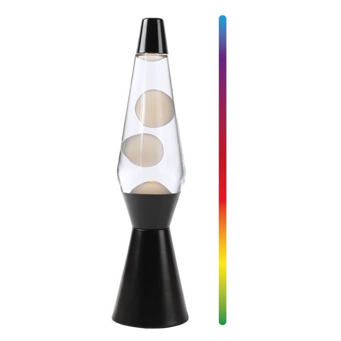 Lampe à lave LED - I-TOTAL - Changement de couleur - 40x10 cm - Base noire - Résistance chauffe cire