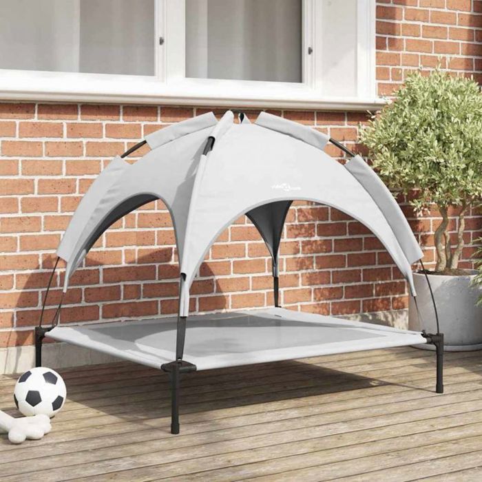 Lit Surélevé Pour Chien VidaXL 127 x 81 x 108 cm – Acier, Toit Amovible - vue 6
