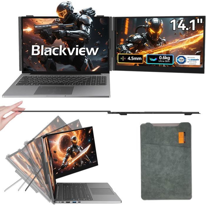 Blackview SCM 6 Extension Ecran Ordinateur Portable Ultra-Fine Double Moniteur Portable 14” Extension Décran 1080P FHD